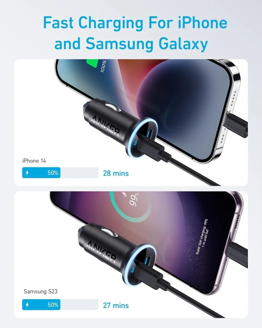 Автомобільний зарядний пристрій Anker 323 Car Charger 52.5W - Black (A2735G11)