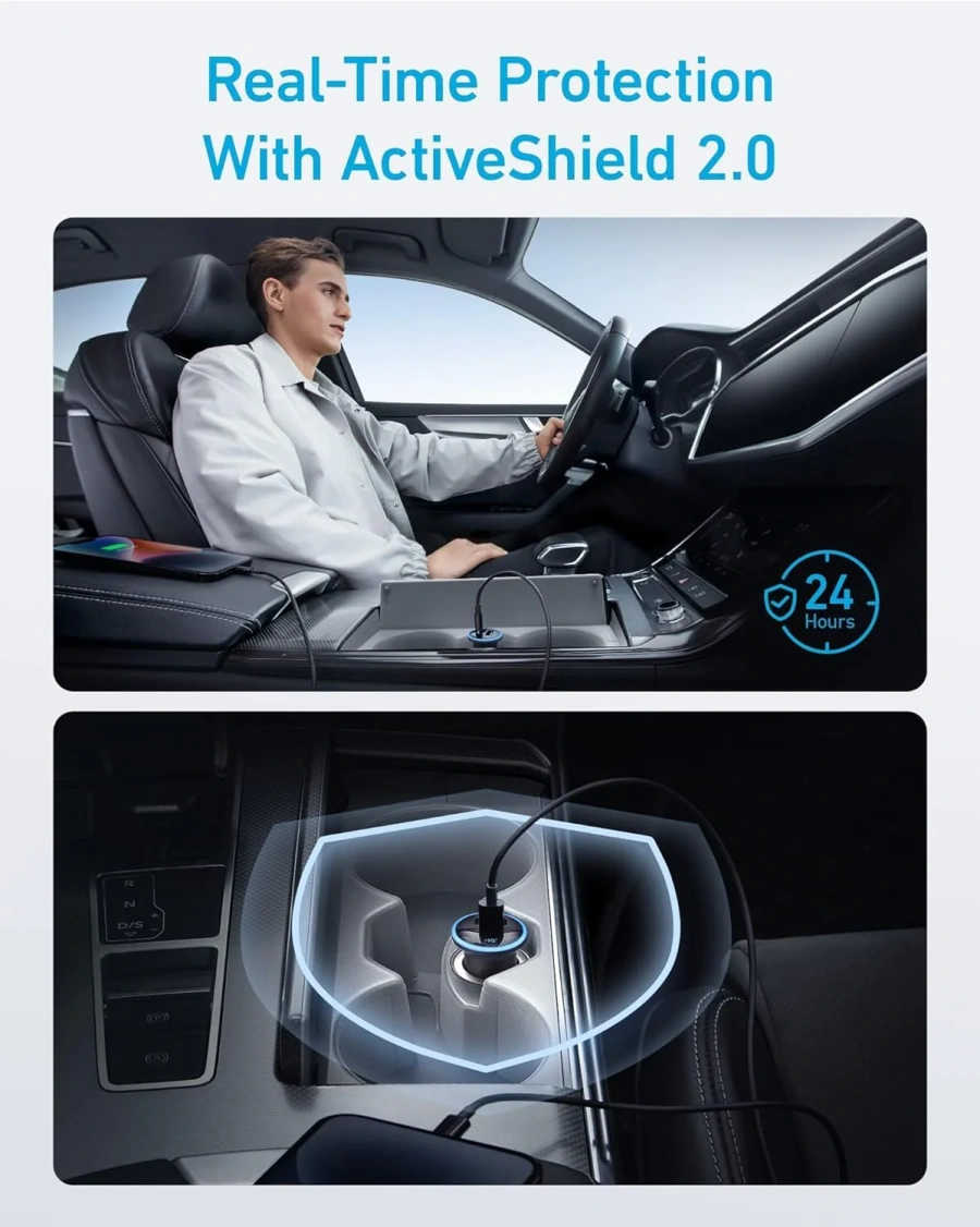 Автомобільний зарядний пристрій Anker 323 Car Charger 52.5W - Black (A2735G11)