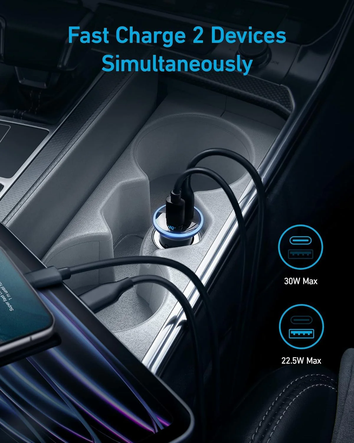 Автомобільний зарядний пристрій Anker 323 Car Charger 52.5W - Black (A2735G11)