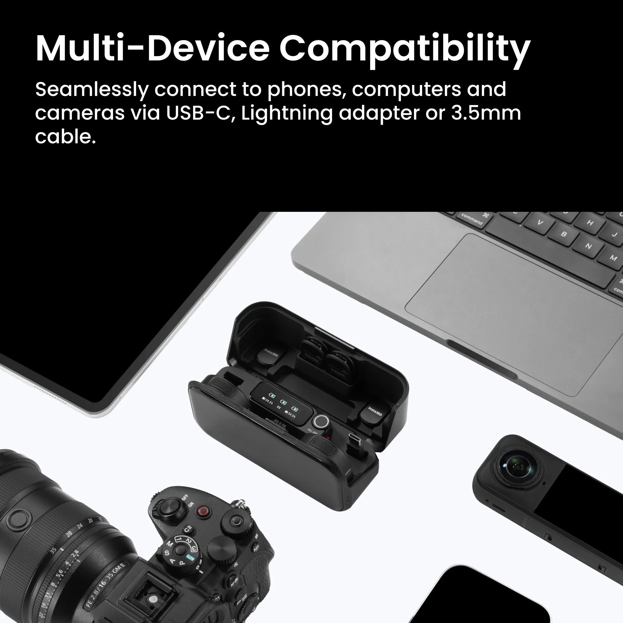 Микрофонная система Insta360 Mic Pro [4 TX + 1 RX]