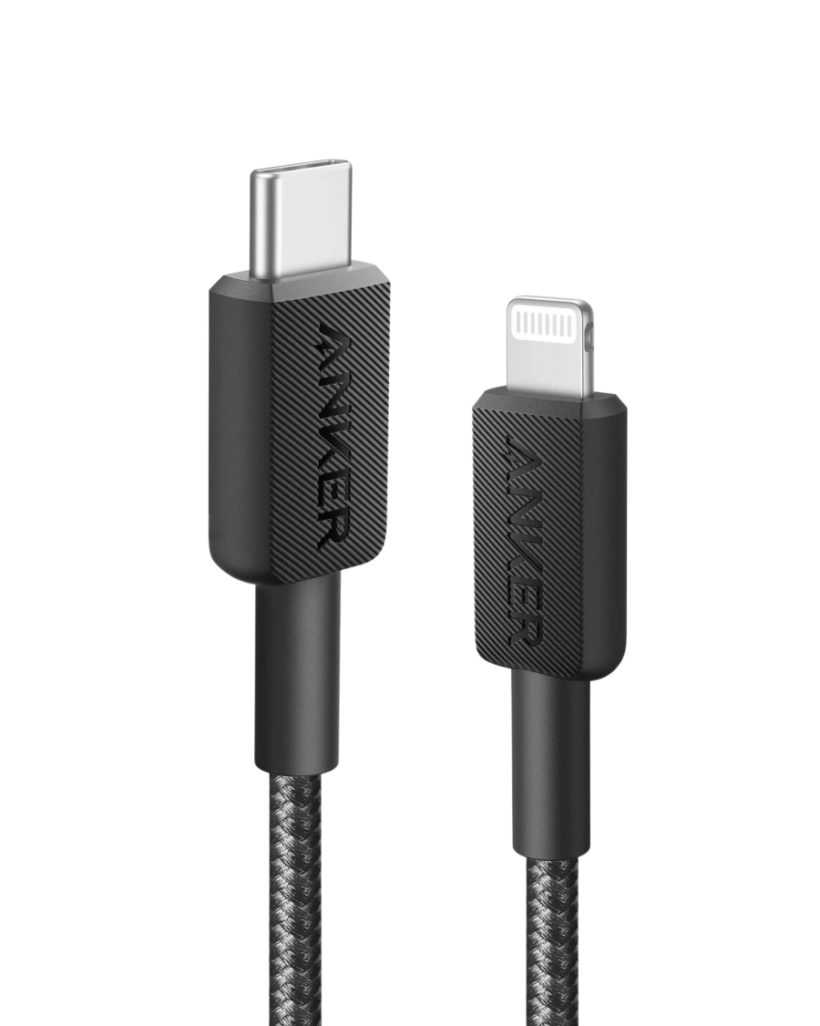Кабель Anker 322 USB-C to Lightning Cable 0.9m - Black (A81B5H11, A81B5G11)