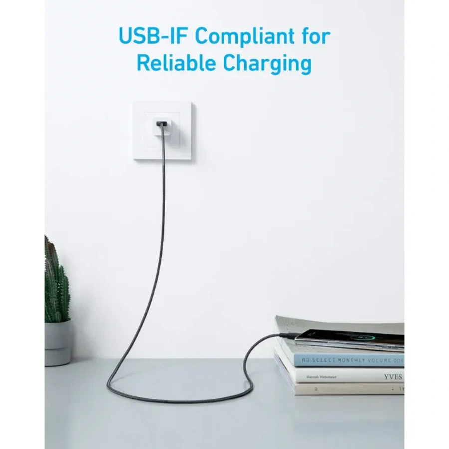 Кабель Anker 322 USB-A to USB-C Cable 0.9m - White (A81H5H21, A81H5G21)