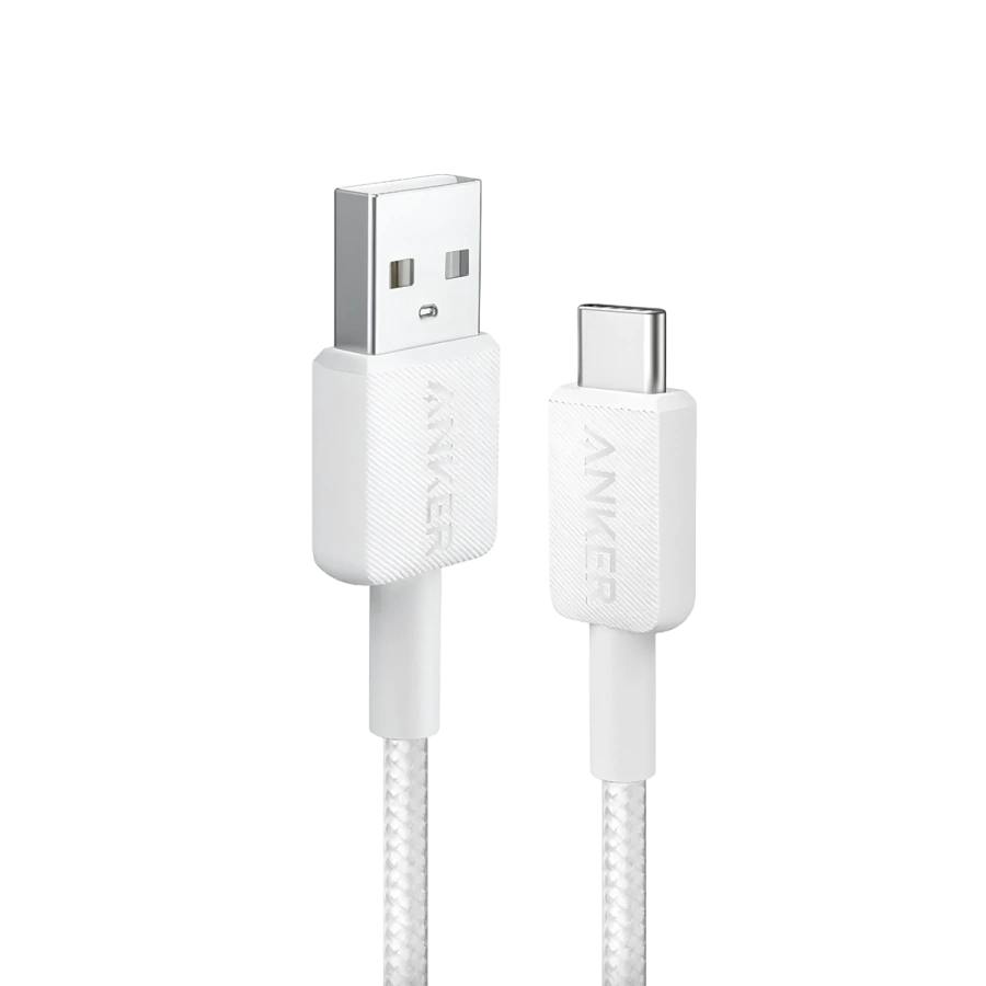 Кабель Anker 322 USB-A to USB-C Cable 0.9m - White (A81H5H21, A81H5G21)