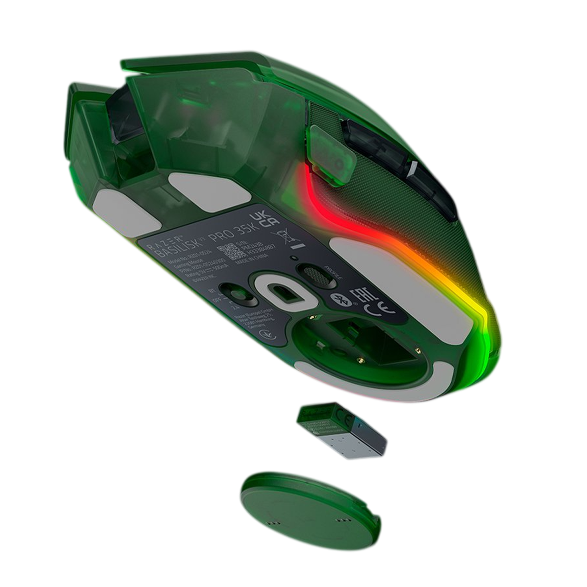 Миша Razer Basilisk V3 Pro 35K Fully Customizable Wireless Ergonomic RGB Gaming Mouse - Phantom Green Edition (RZ01-05240300-R3G1)