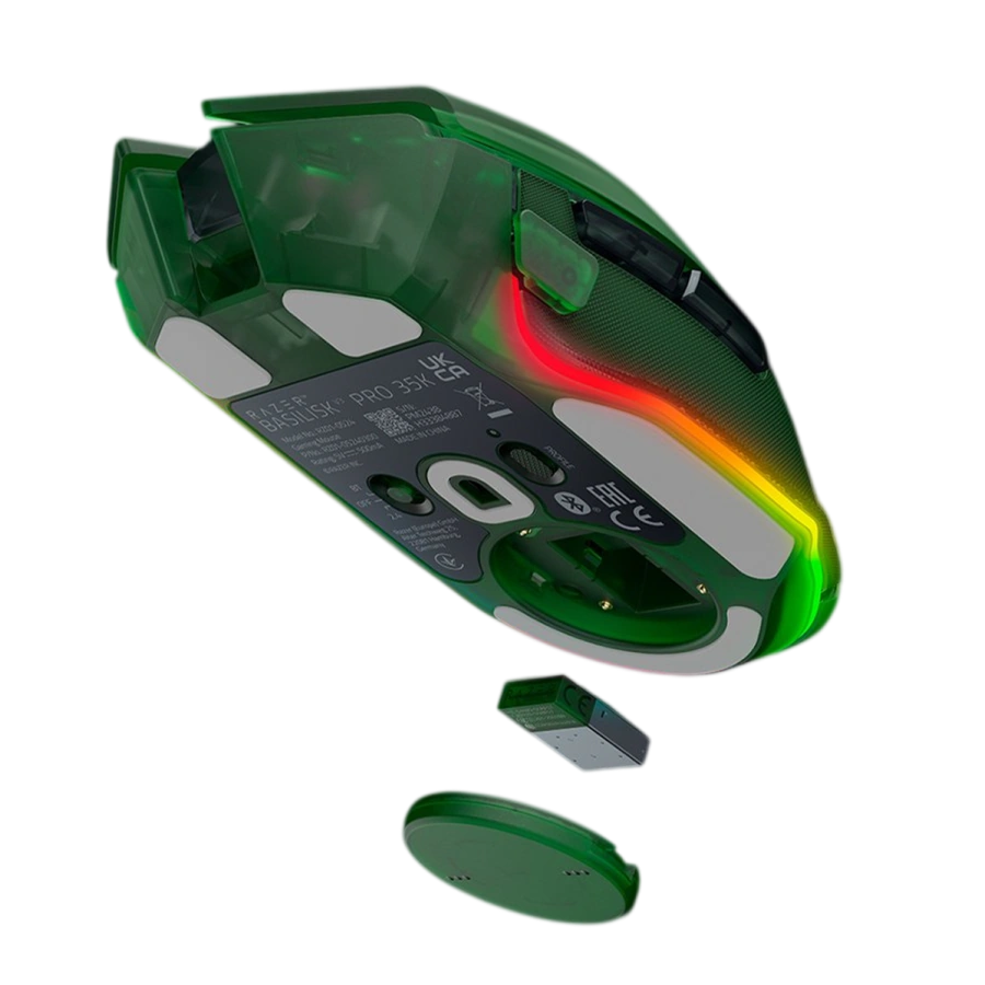 Миша Razer Basilisk V3 Pro 35K Fully Customizable Wireless Ergonomic RGB Gaming Mouse - Phantom Green Edition (RZ01-05240300-R3G1)