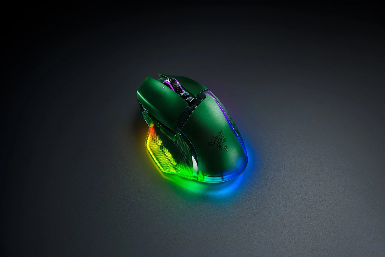 Миша Razer Basilisk V3 Pro 35K Fully Customizable Wireless Ergonomic RGB Gaming Mouse - Phantom Green Edition (RZ01-05240300-R3G1)