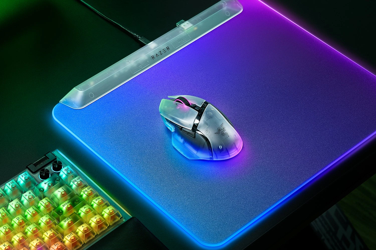 Миша Razer Basilisk V3 Pro 35K Fully Customizable Wireless Ergonomic RGB Gaming Mouse - Phantom White Edition (RZ01-05240400-R3G1)