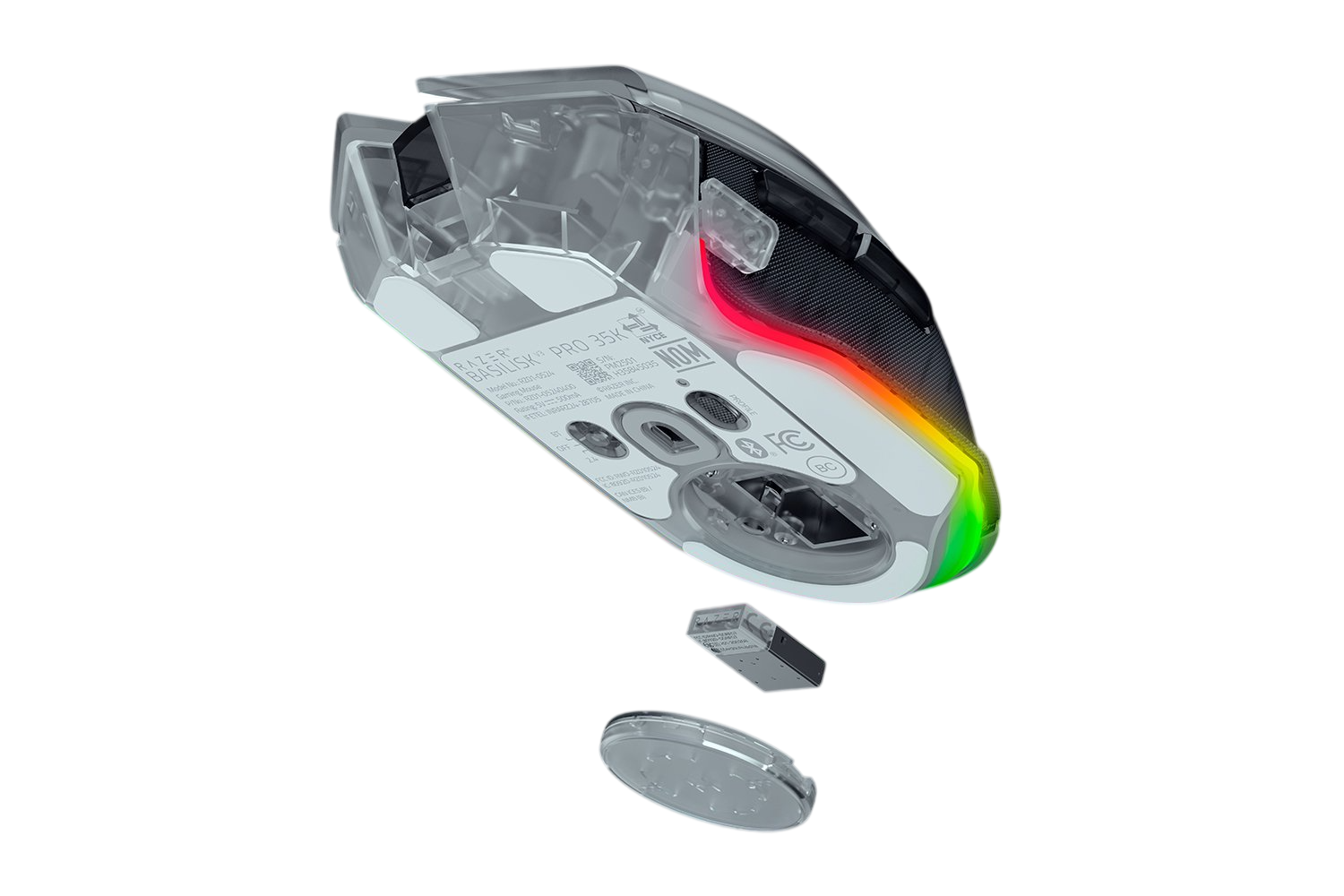 Миша Razer Basilisk V3 Pro 35K Fully Customizable Wireless Ergonomic RGB Gaming Mouse - Phantom White Edition (RZ01-05240400-R3G1)
