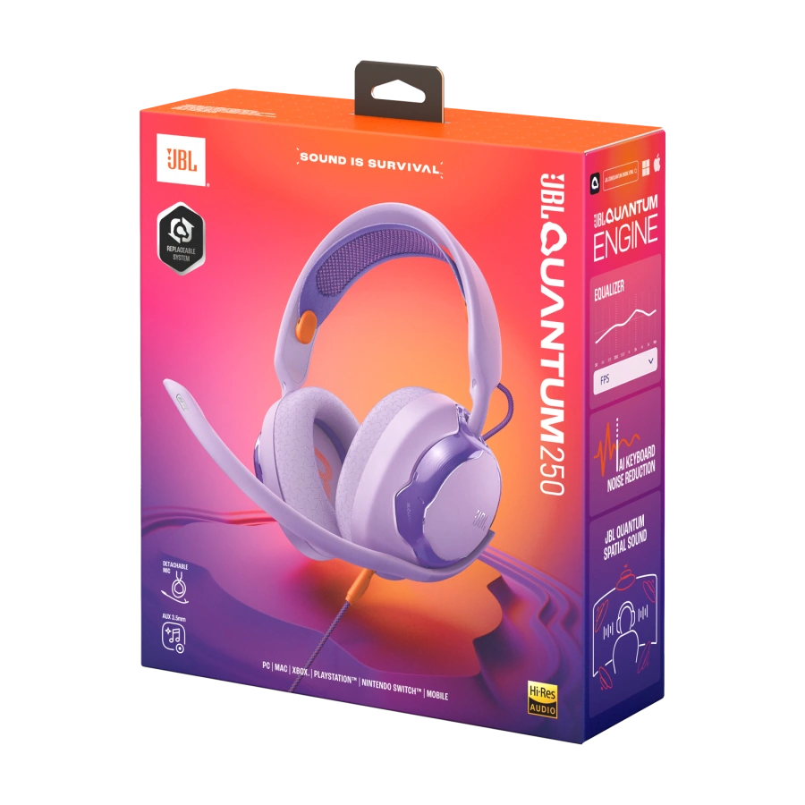 Наушники JBL Quantum 250 - Purple (JBLQTUM250PUR)