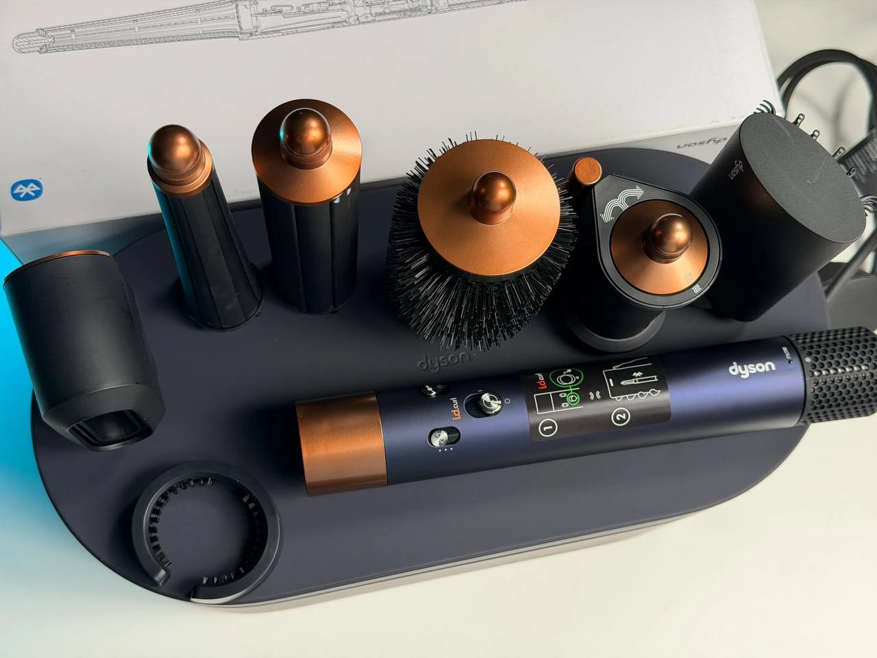OPEN BOX Стайлер для прямого та хвилястого волосся Dyson Airwrap i.d. Multi-Styler and Dryer Straight+Wavy - Prussian Blue/Rich Copper (107163-01) EU - Стан: гарний | Комплектація: повний | Гарантія: 3 міс.