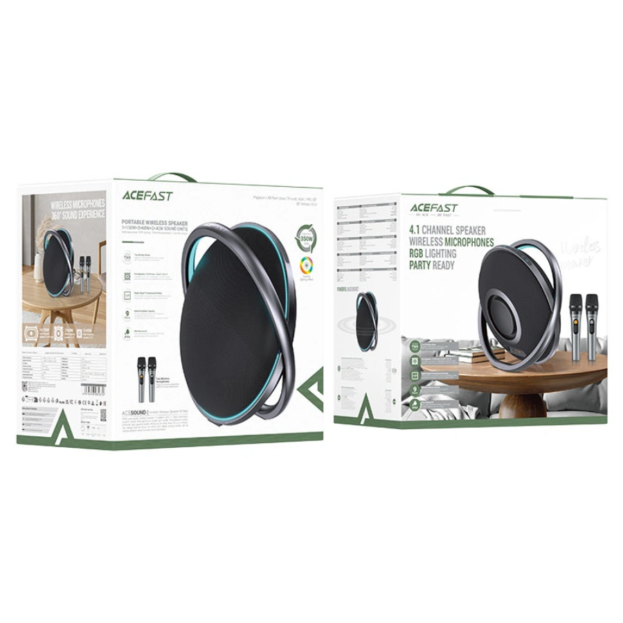 Портативная колонка Acefast K5 Max Portable Wireless Speaker - Black (6974316285670)