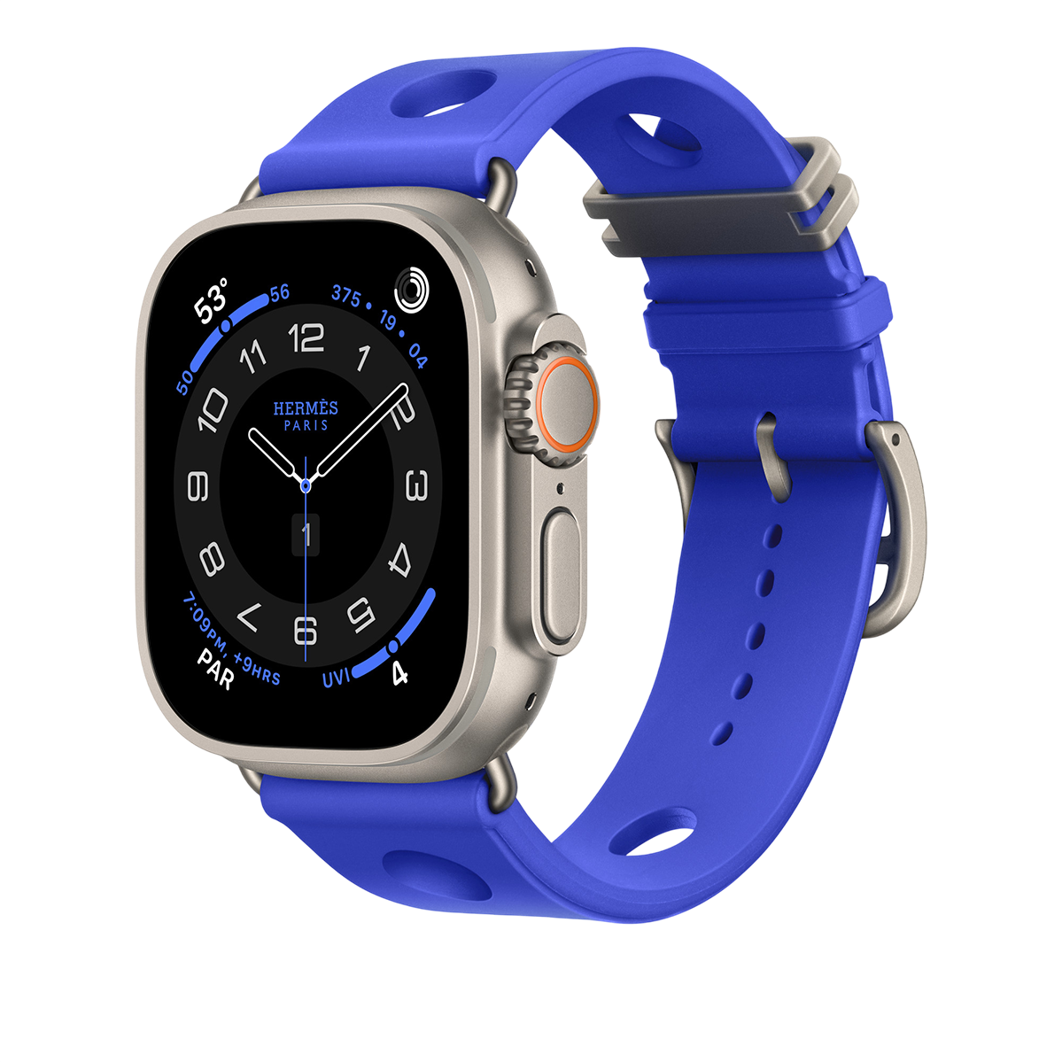 Ремешок Apple Watch Hermès Scub’H Diving 42/44/45/49mm - Bleu Néon (MHXX4)