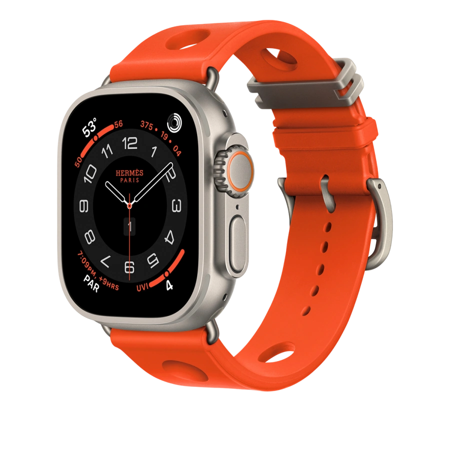 Ремешок Apple Watch Hermès Scub’H Diving 42/44/45/49mm - Orange Néon (MHXW4)