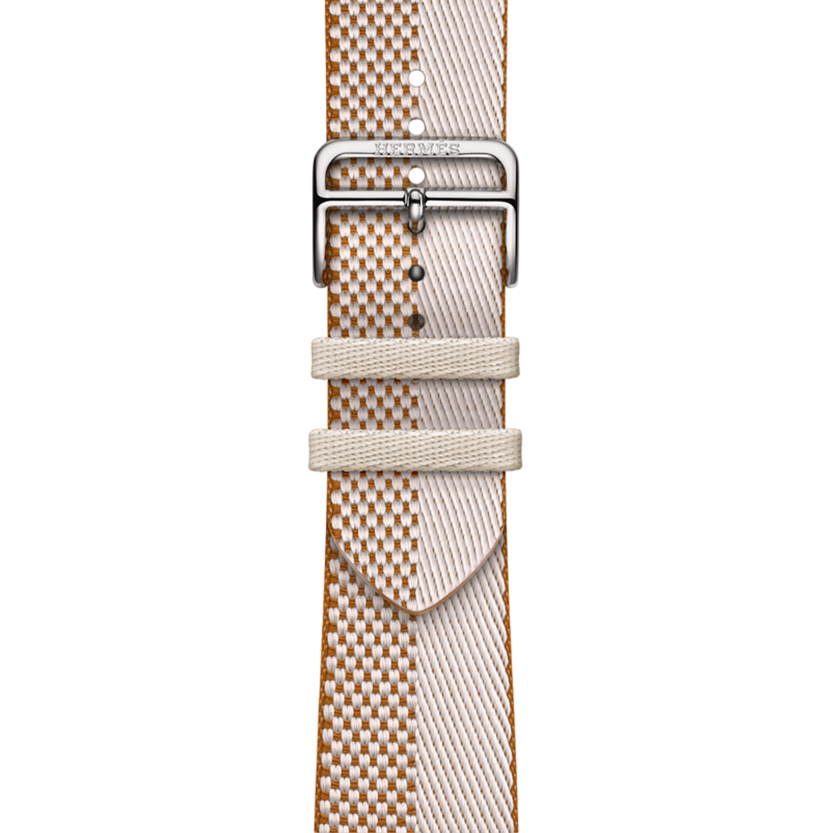 Ремешок Apple Watch Hermès Toile H Double Jeu 38/40/41/42mm - Écru/Écru (MHXH4)