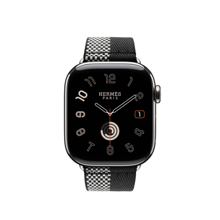 Ремешок Apple Watch Hermès Toile H Double Jeu 38/40/41/42mm - Noir/Écru (MHXG4)