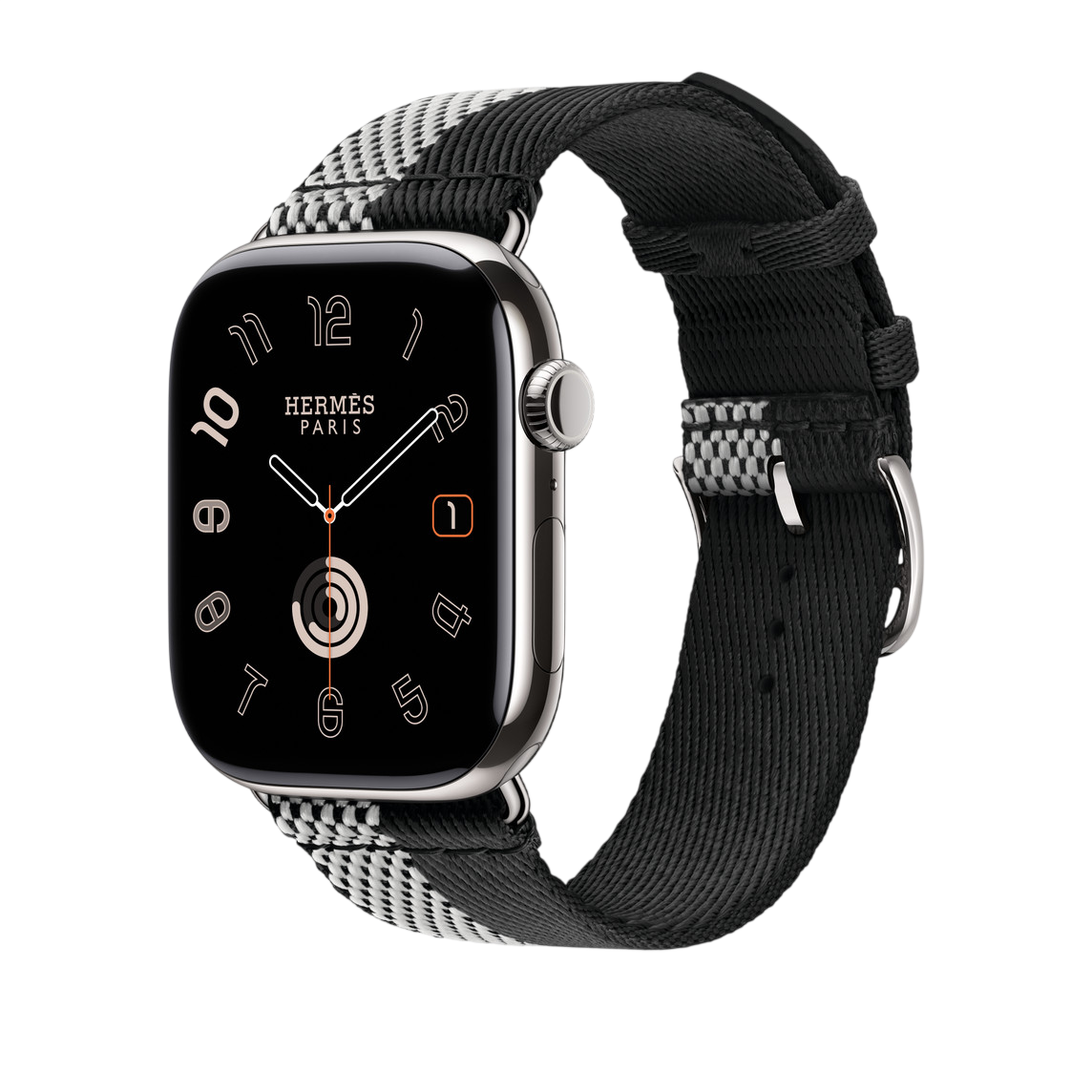 Ремешок Apple Watch Hermès Toile H Double Jeu 42/44/45/49mm - Noir/Écru (MHXJ4)
