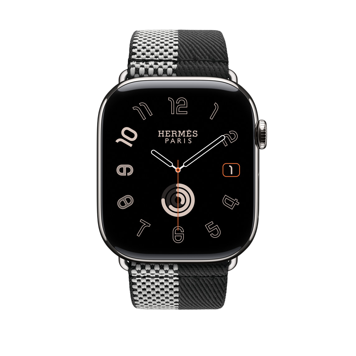 Ремешок Apple Watch Hermès Toile H Double Jeu 42/44/45/49mm - Noir/Écru (MHXJ4)