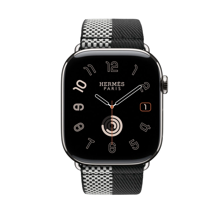 Ремешок Apple Watch Hermès Toile H Double Jeu 42/44/45/49mm - Noir/Écru (MHXJ4)