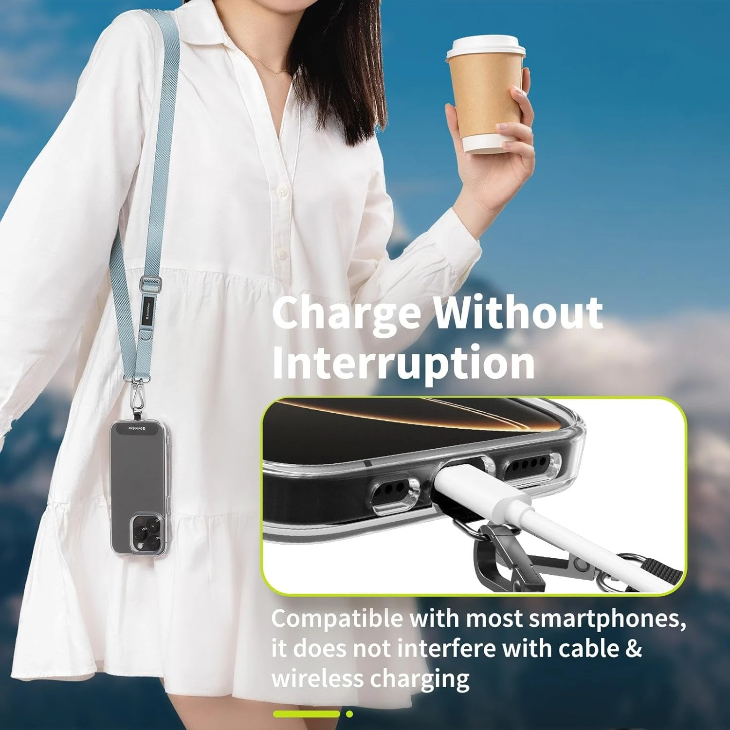 Ремінець через плече SwitchEasy with EasyStrap Card 20 мм - Aquamarine