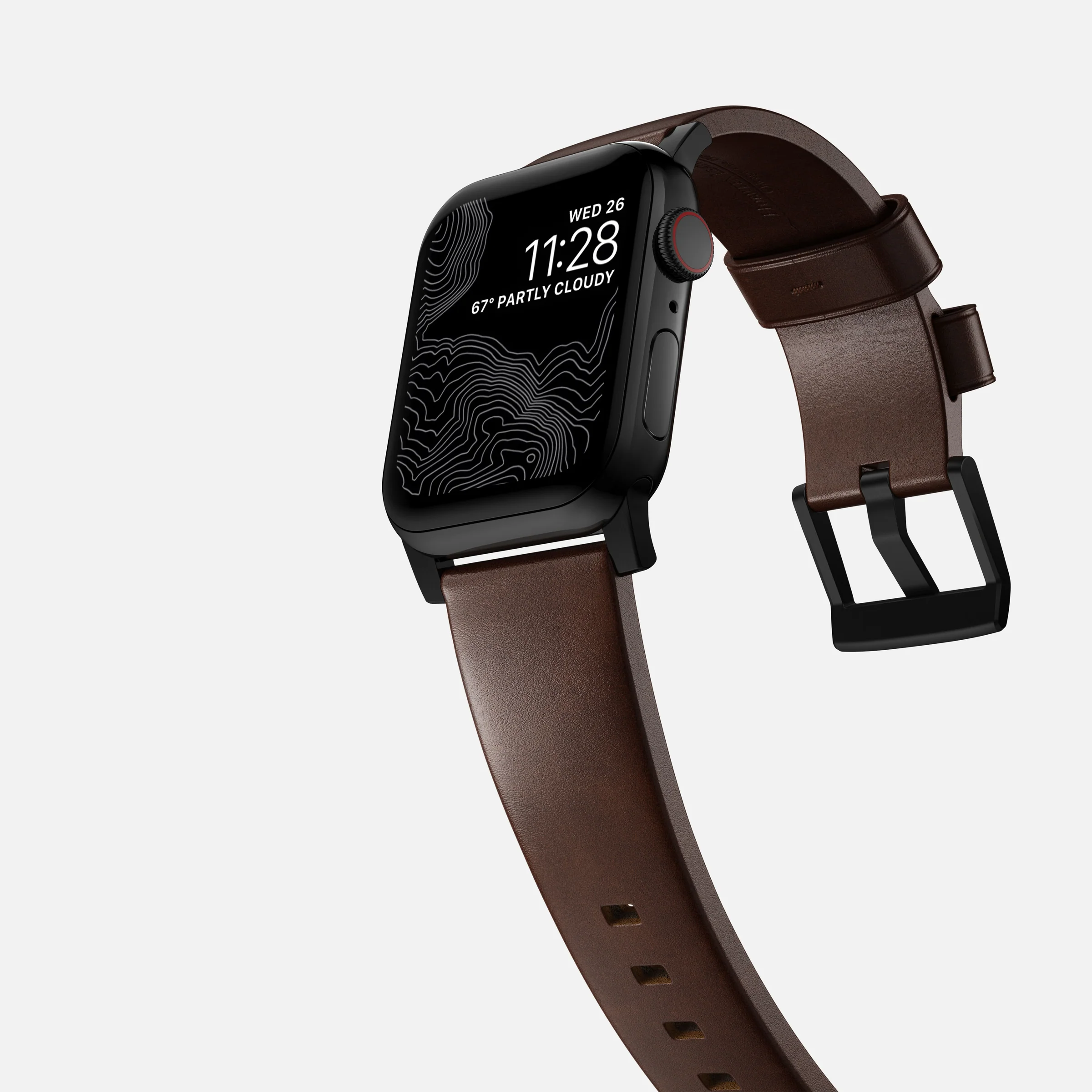 Ремінець Nomad Modern Horween Leather Band Black Hardware для Apple Watch 41mm/42mm - Rustic Brown (NM1A3RBM00)