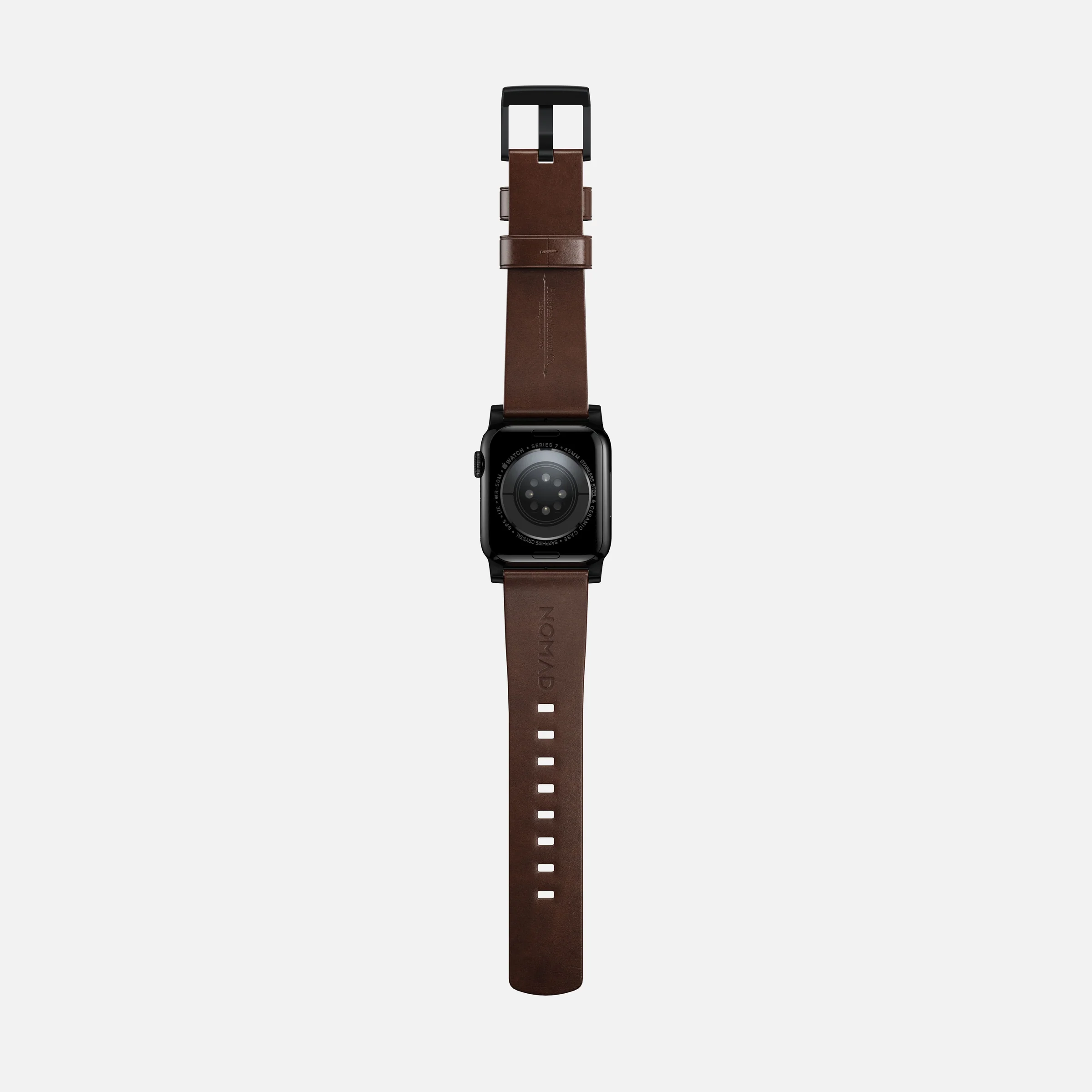 Ремінець Nomad Modern Horween Leather Band Black Hardware для Apple Watch 41mm/42mm - Rustic Brown (NM1A3RBM00)