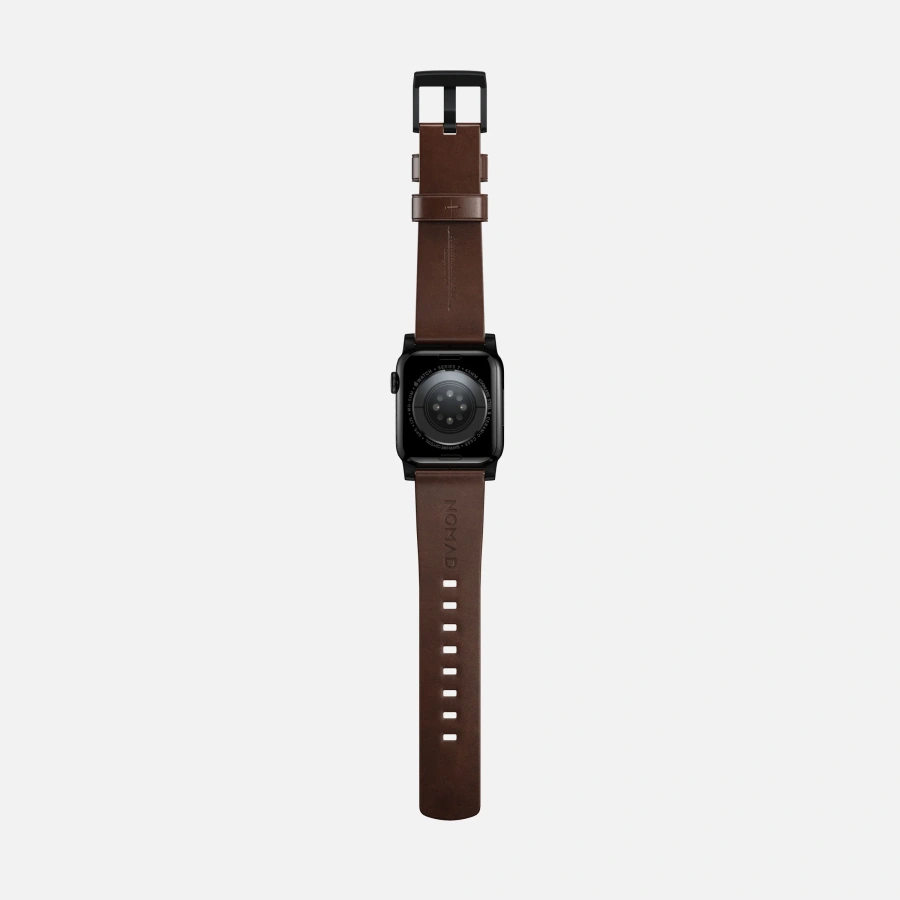 Ремінець Nomad Modern Horween Leather Band Black Hardware для Apple Watch 41mm/42mm - Rustic Brown (NM1A3RBM00)