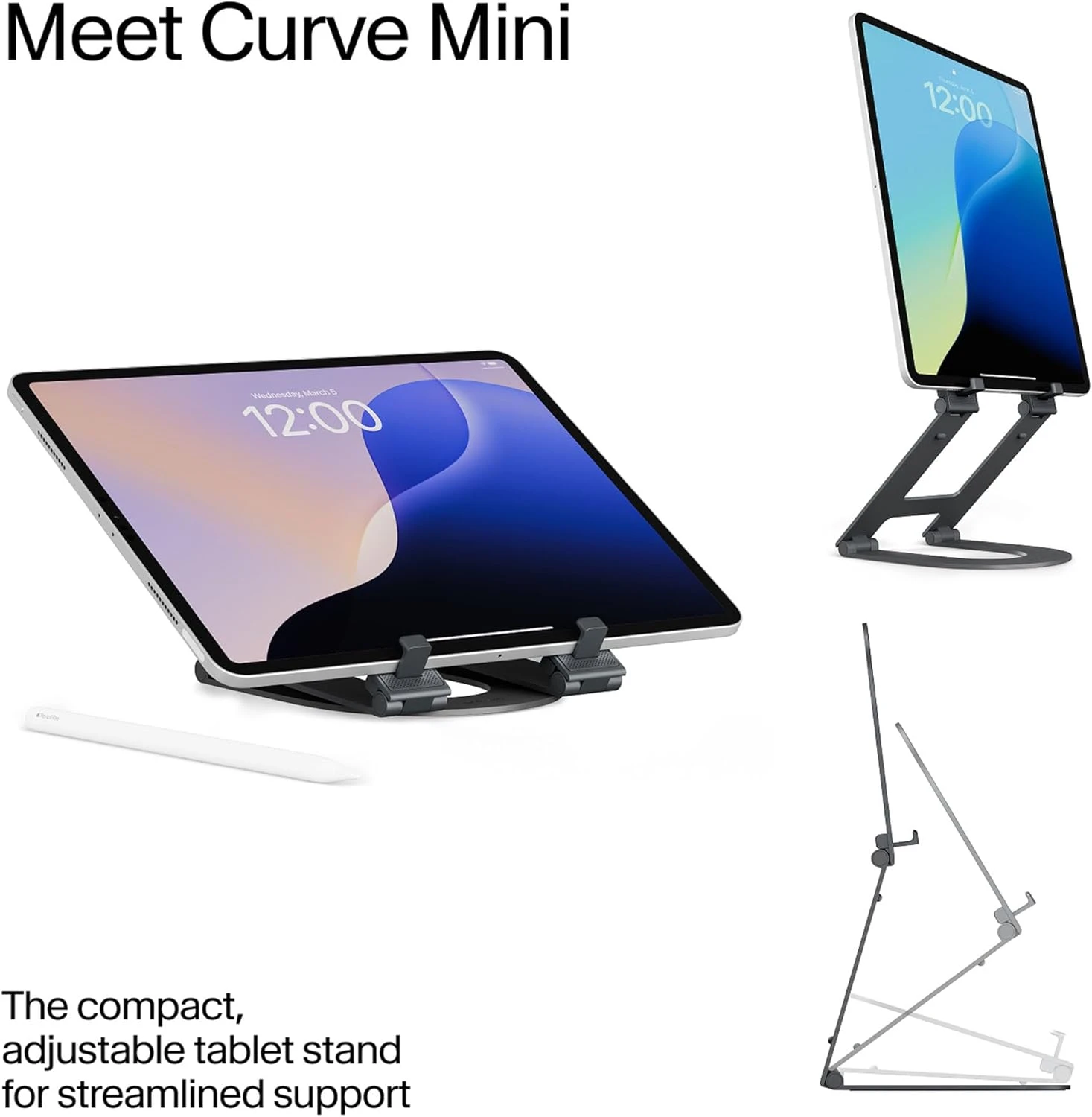 Складана підставка для планшета Twelve South Curve Mini - Slate (TS-2563)