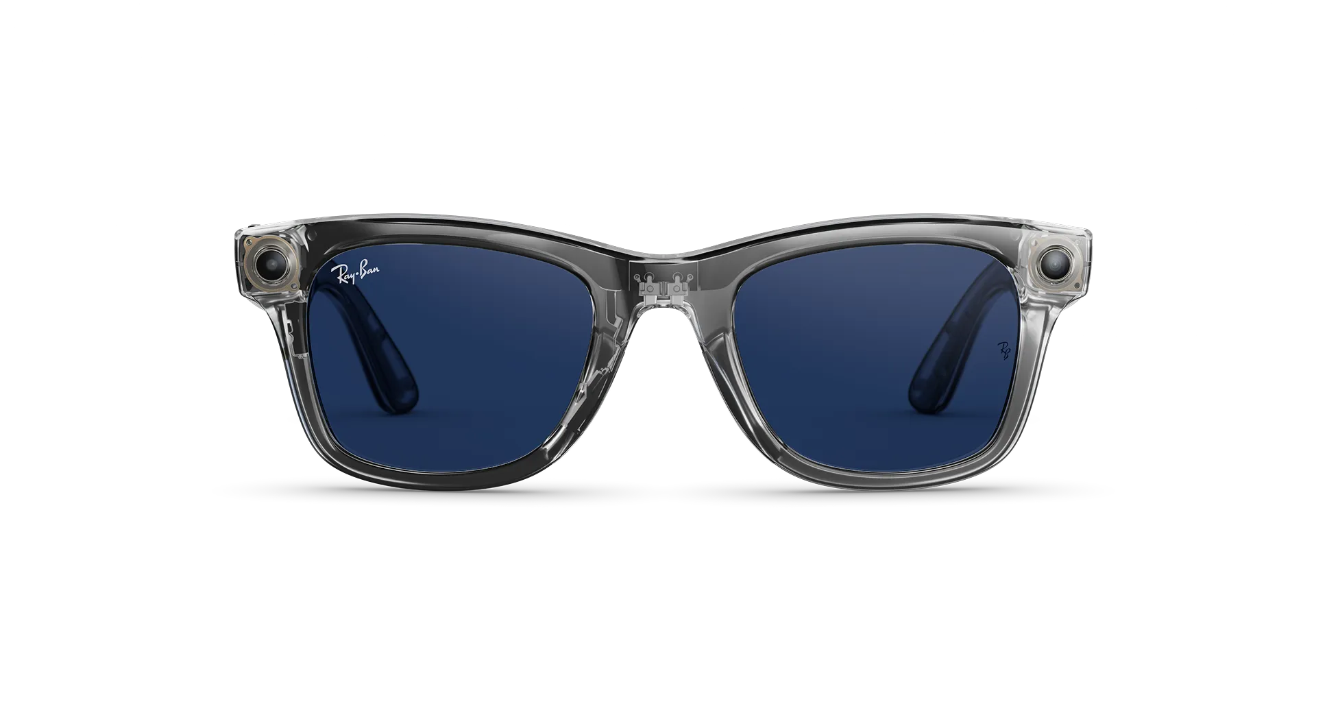 Смарт-окуляри Ray-Ban | Meta Wayfarer [Gen 2] Large Shiny Transparent Grey Frame/Clear to Sapphire Lenses (RW4012 6840MF 53-22)