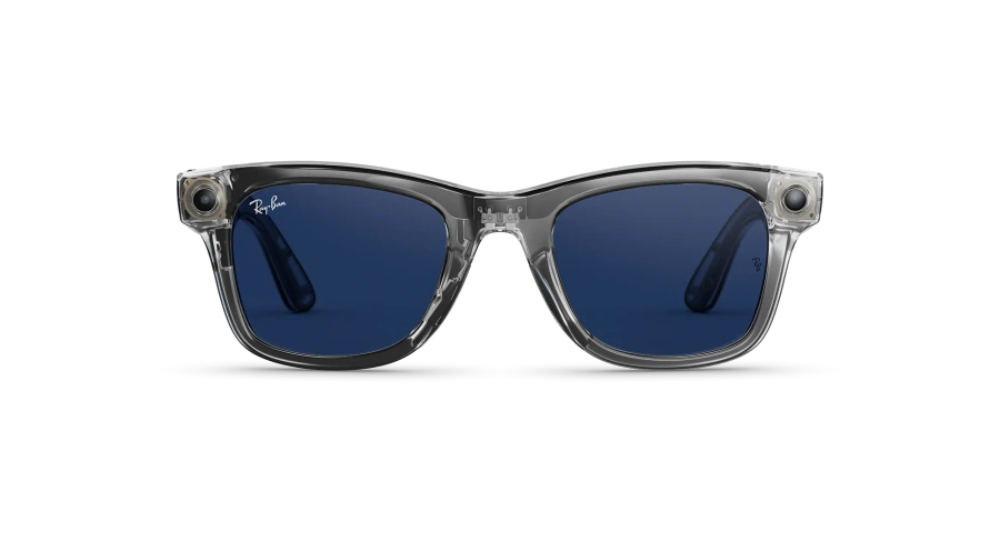 Смарт-окуляри Ray-Ban | Meta Wayfarer [Gen 2] Large Shiny Transparent Grey Frame/Clear to Sapphire Lenses (RW4012 6840MF 53-22)