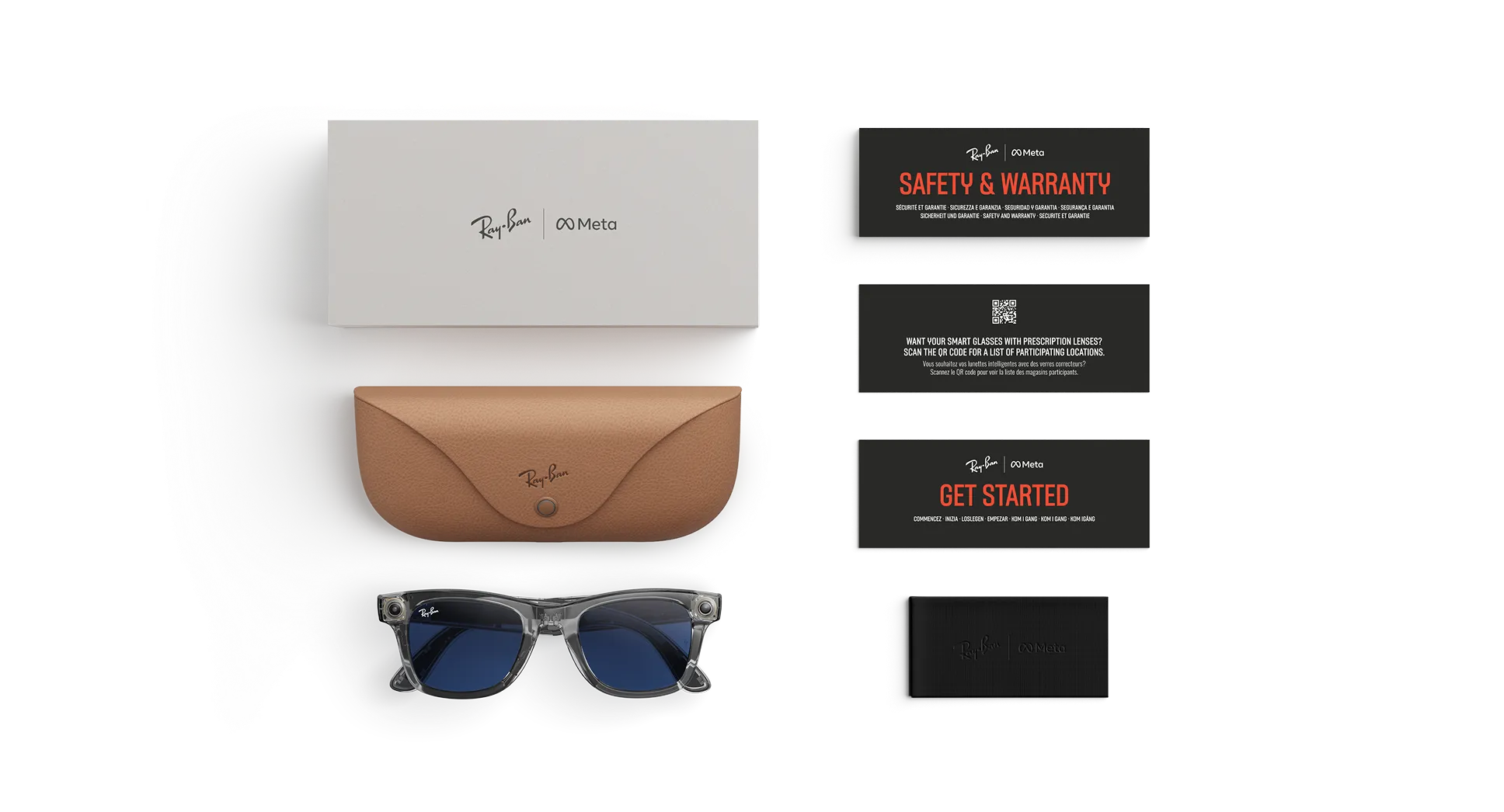 Смарт-окуляри Ray-Ban | Meta Wayfarer [Gen 2] Large Shiny Transparent Grey Frame/Clear to Sapphire Lenses (RW4012 6840MF 53-22)