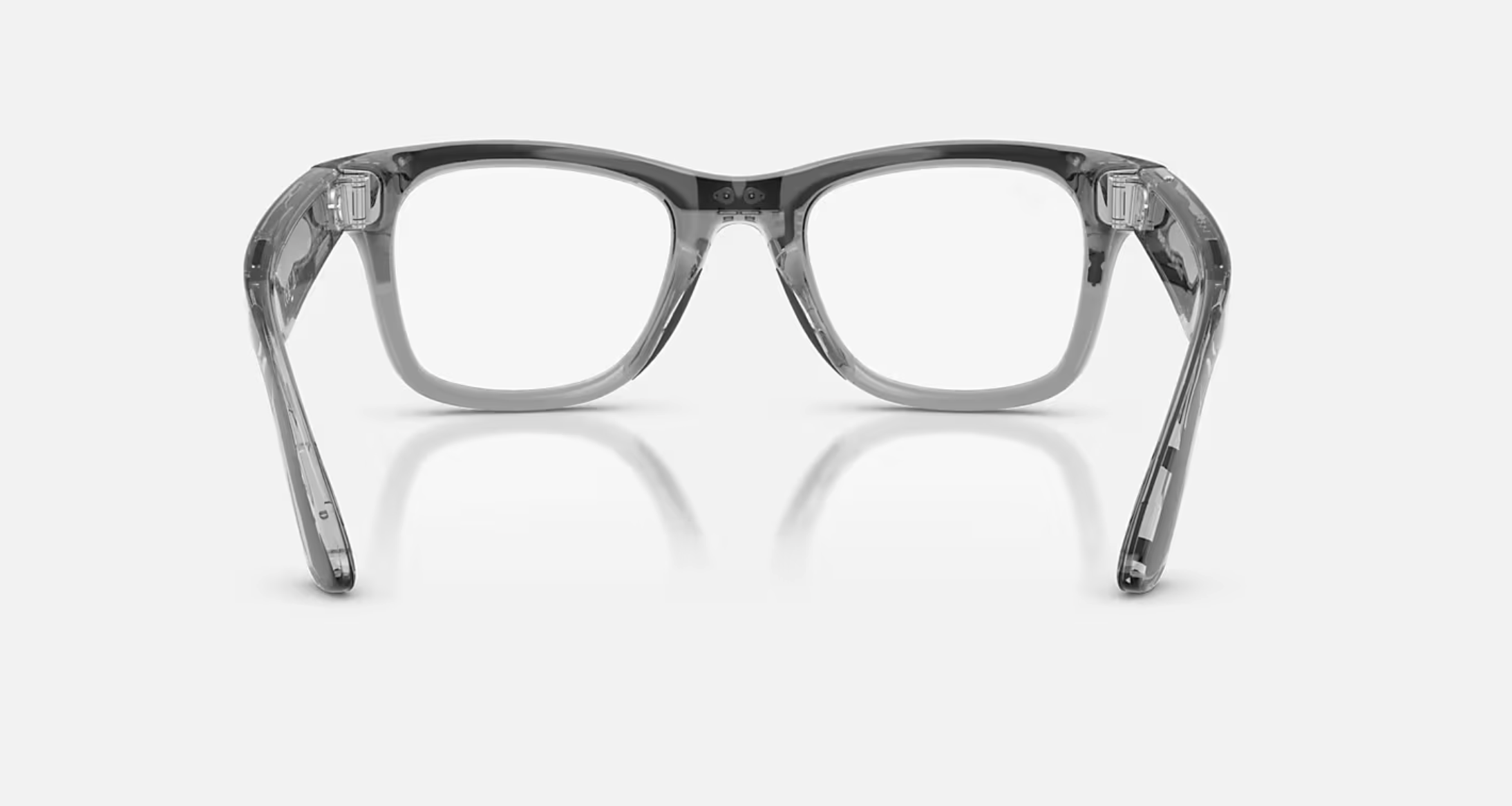 Смарт-окуляри Ray-Ban | Meta Wayfarer [Gen 2] Large Shiny Transparent Grey Frame/Clear to Sapphire Lenses (RW4012 6840MF 53-22)