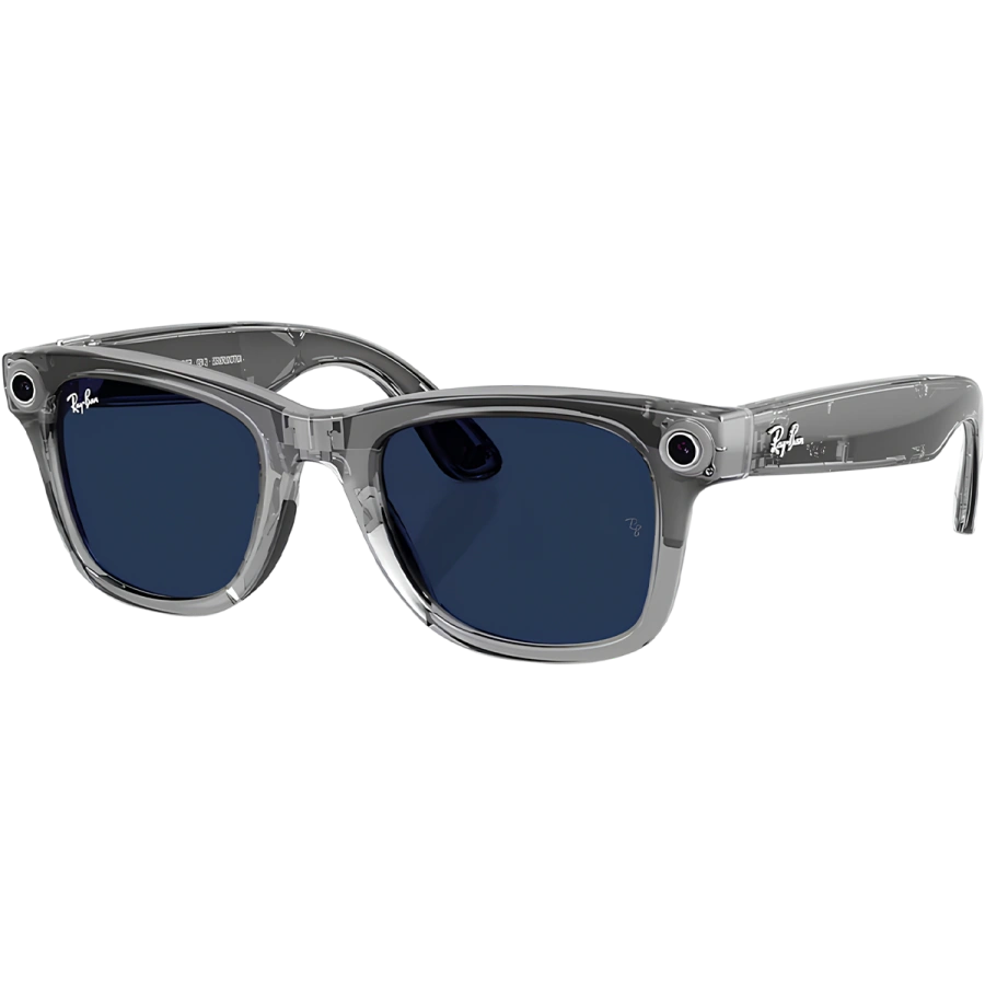 Смарт-окуляри Ray-Ban | Meta Wayfarer [Gen 2] Large Shiny Transparent Grey Frame/Clear to Sapphire Lenses (RW4012 6840MF 53-22)