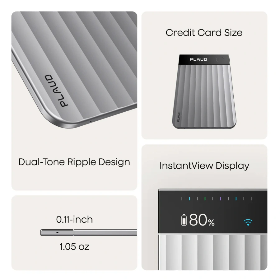 Цифровой диктофон PLAUD Note Pro with Free Magnetic Case - Silver (PN0300-SI)
