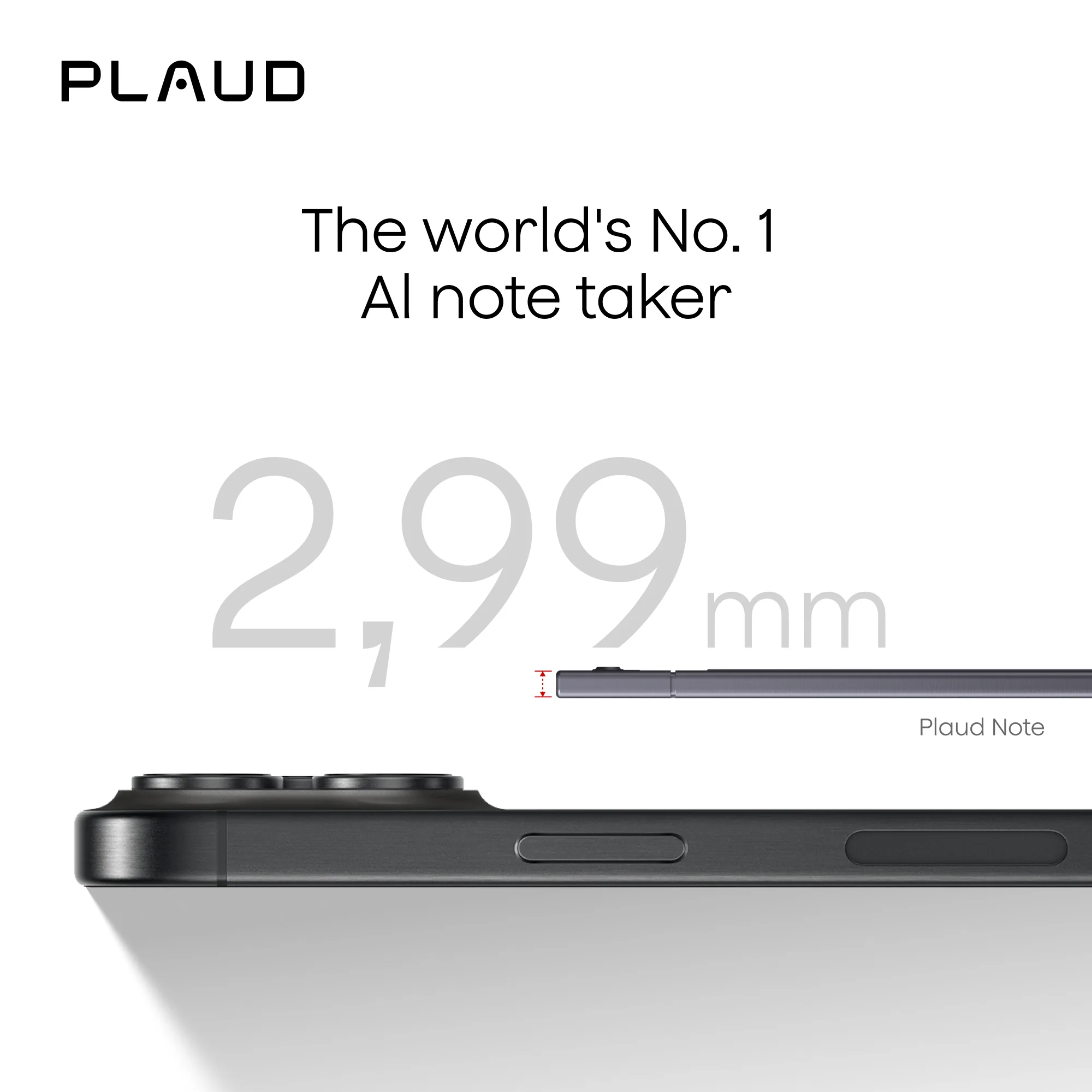 Цифровий диктофон PLAUD Note with Free Magnetic Case - Black (NB-100-BL)