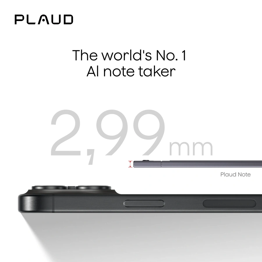 Цифровий диктофон PLAUD Note with Free Magnetic Case - Black (NB-100-BL)