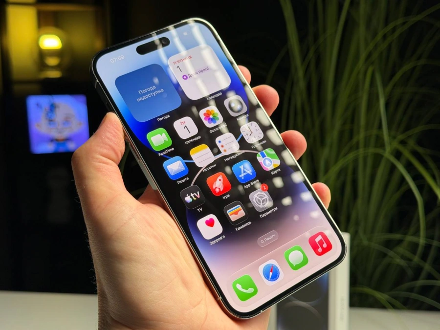 ВЖИВАНИЙ Б/У Apple iPhone 14 Pro Max 128GB Silver eSim (MQ8P3) - Стан: гарний | Акумулятор: 100% | Комплектація: повний | Гарантія: 3 міс.