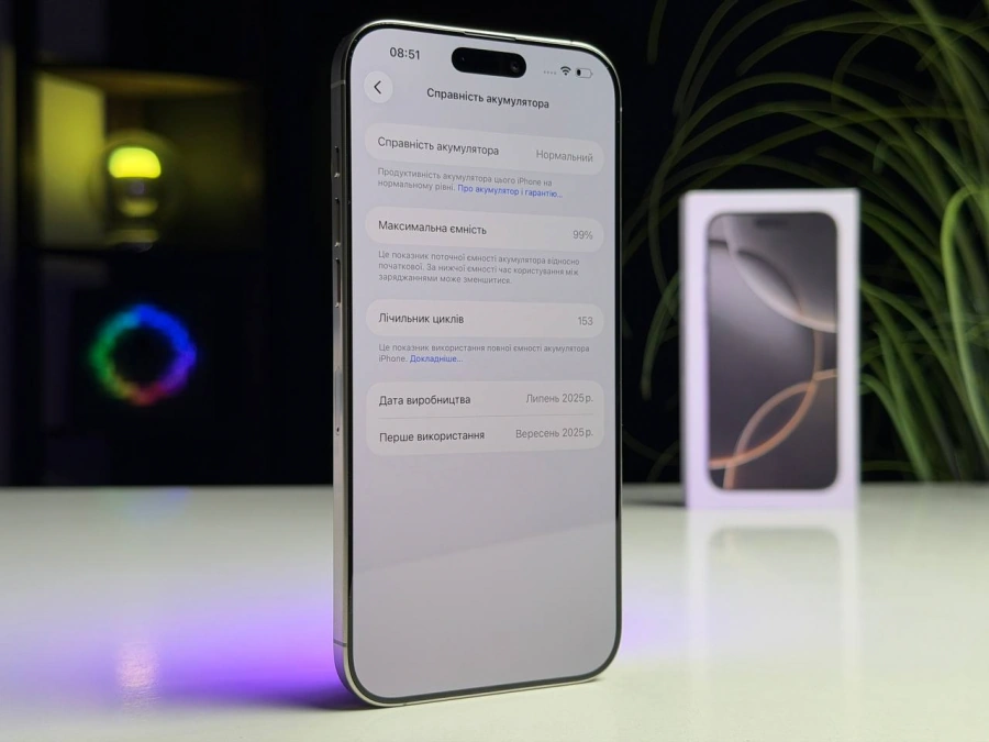 ВЖИВАНИЙ Б/У Apple iPhone 16 Pro Max 512GB Natural Titanium (MYX33) - Стан: ідеальний | Акумулятор: 99% | Комплектація: повний | Гарантія: 6 міс.