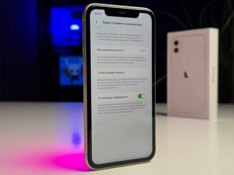 ВЖИВАНИЙ Б/У Apple iPhone 11 128GB White (MWLF2) - Стан: гарний | Акумулятор: 100% | Комплектація: повний | Гарантія: 3 міс.
