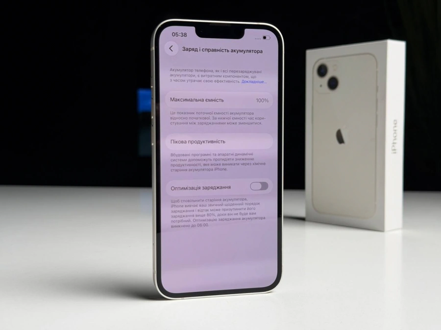 ВЖИВАНИЙ Б/У Apple iPhone 13 256GB Starlight (MLMX3, MLQ73) - Состояние: хороший | Аккумулятор: 100% | Комплектация: полный | Гарантия: 3 мес.