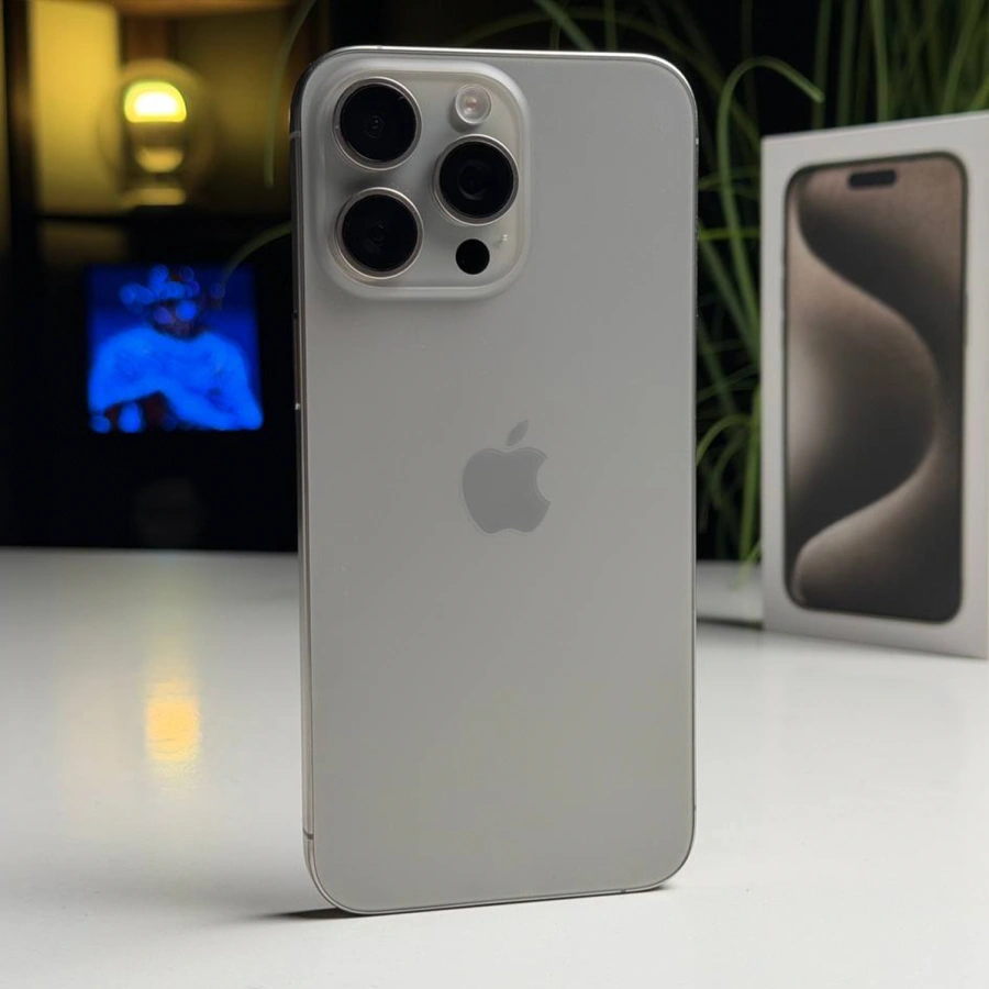 ВЖИВАНИЙ Б/У Apple iPhone 15 Pro Max 512GB Natural Titanium (MU7E3) - Состояние: хороший | Аккумулятор: 100% | Комплектация: полный | Гарантия: 3 мес.