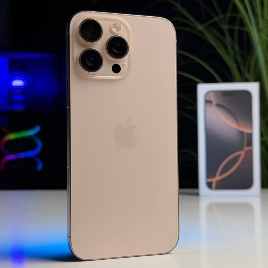 ВЖИВАНИЙ Б/У Apple iPhone 16 Pro Max 1TB Desert Titanium (MYX63) - Стан: гарний | Акумулятор: 93% | Комплектація: повний | Гарантія: 3 міс.