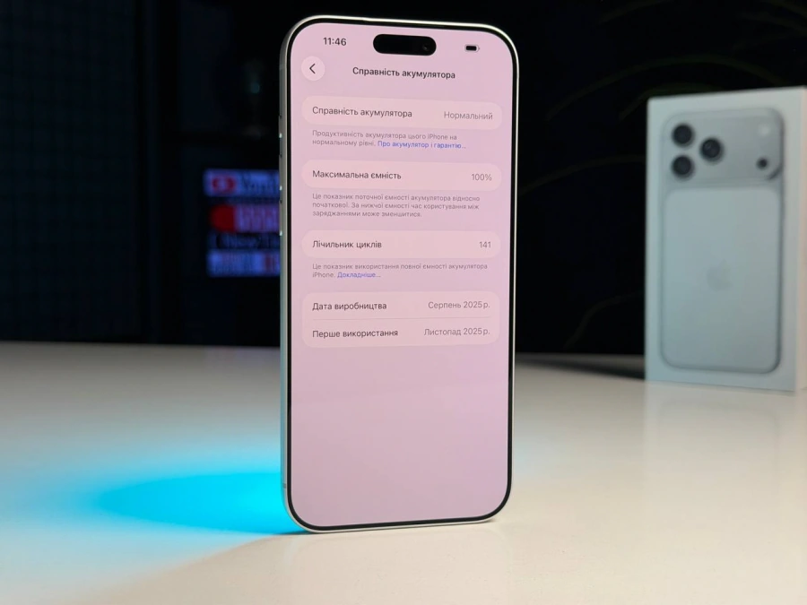 ВЖИВАНИЙ Б/У Apple iPhone 17 Pro Max 256GB eSim Silver (MFXG4, MFY84) - Состояние: хороший | Аккумулятор: 100% | Комплектация: полный | Гарантия: 3 мес.