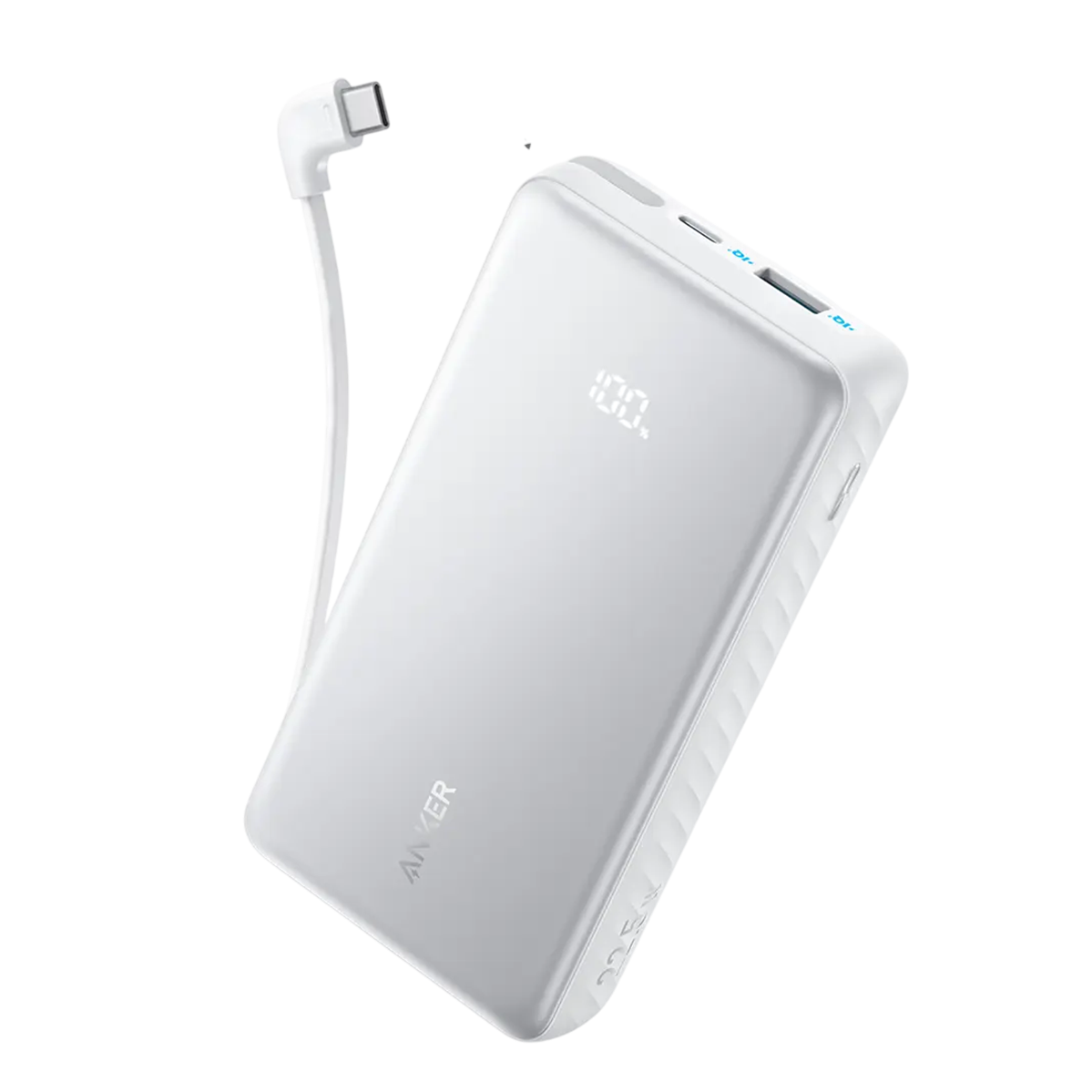Внешний аккумулятор [павербанк] Anker Zolo Powerbank 20000mAh 22.5W with Built-in USB-C Cable - White (A110EH21)