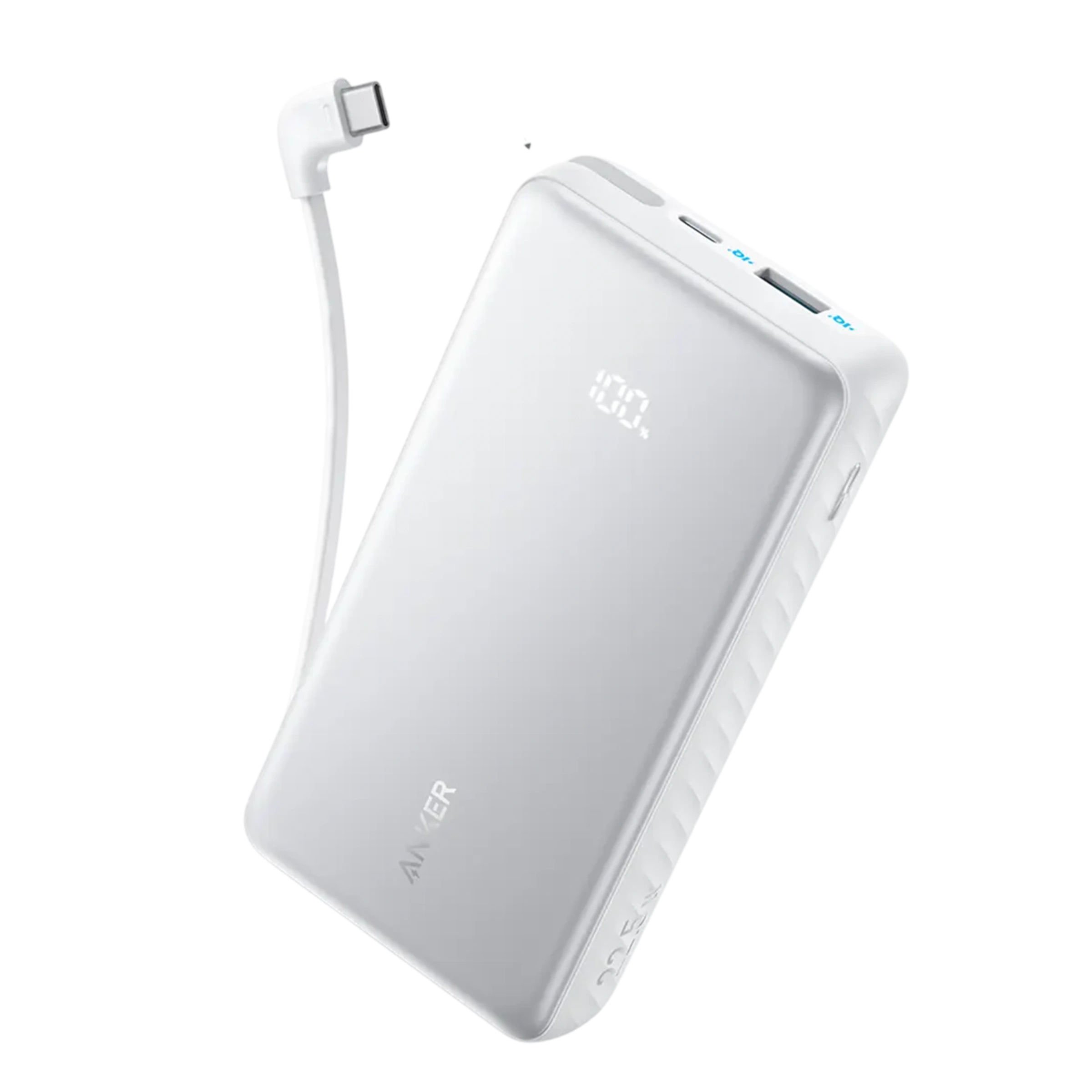 Внешний аккумулятор [павербанк] Anker Zolo Powerbank 20000mAh 22.5W with Built-in USB-C Cable - White (A110EH21)