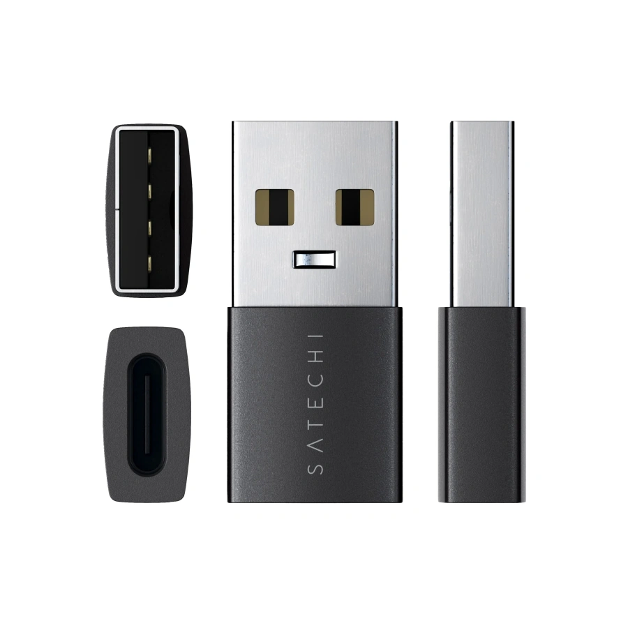 Адаптер Satechi USB-A to USB-C Adapter 2-Pack - Space Black (ST-A2TAUCC)