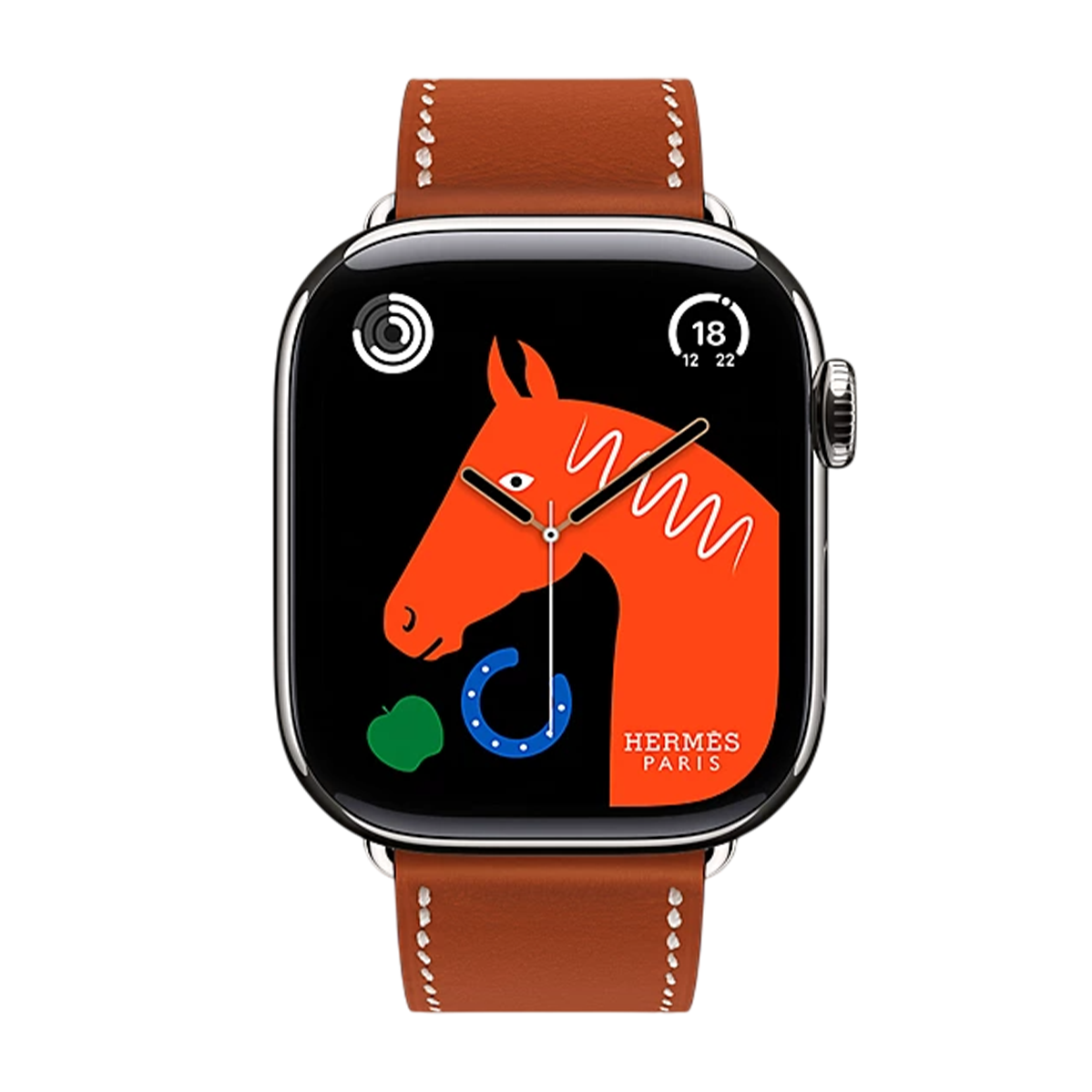 Apple Watch Hermès Series 11 GPS + Cellular 46mm Silver Titanium Case with Single Tour Band in Cuivre Swift Calfskin with Naturel Stitching (H0009971 01LCW | H0002031J6C)