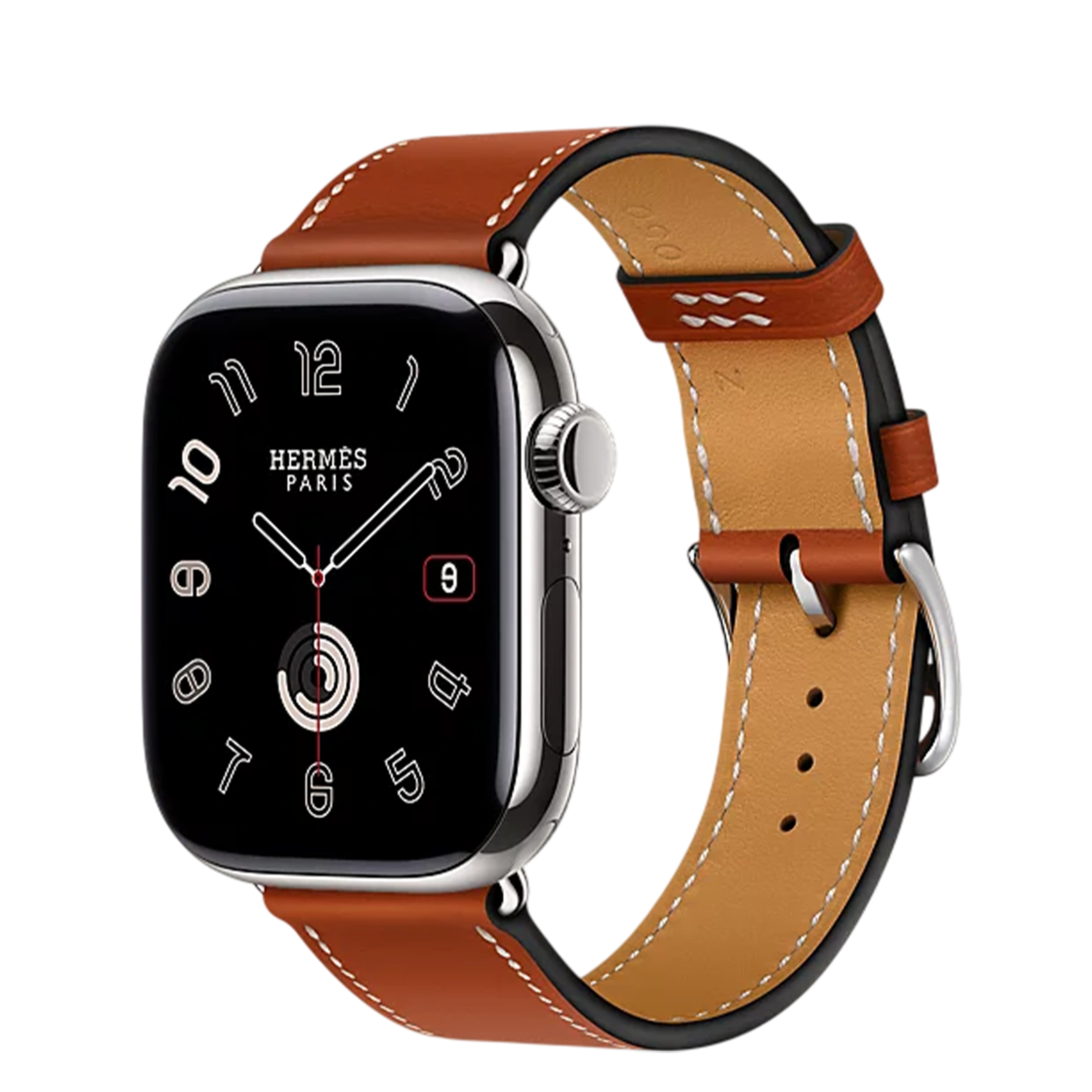 Apple Watch Hermès Series 11 GPS + Cellular 46mm Silver Titanium Case with Single Tour Band in Cuivre Swift Calfskin with Naturel Stitching (H0009971 01LCW | H0002031J6C) Apple Watch Hermès Series 11 GPS + Cellular 46mm Silver Titanium Case with Single Tour Band in Cuivre Swift Calfskin with Naturel Stitching (H0009971 01LCW | H0002031J6C)