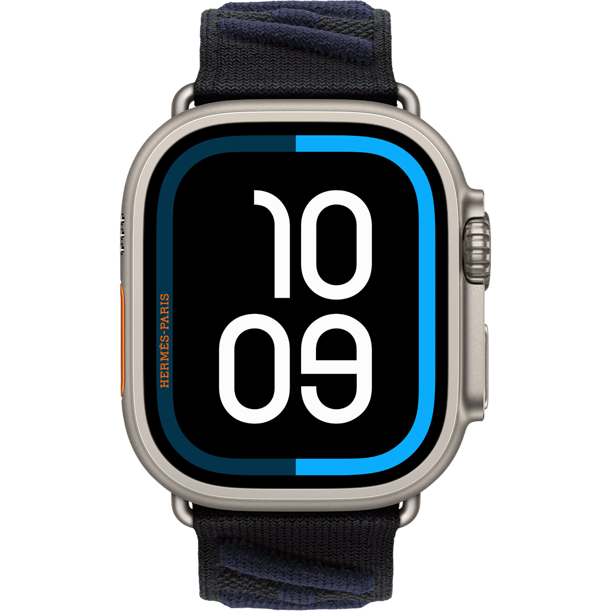 Apple Watch Hermès Ultra 3 GPS + Cellular 49mm Natural Titanium Case with Noir/Bleu Nuit En Mer (MF2A4+MHXT4)