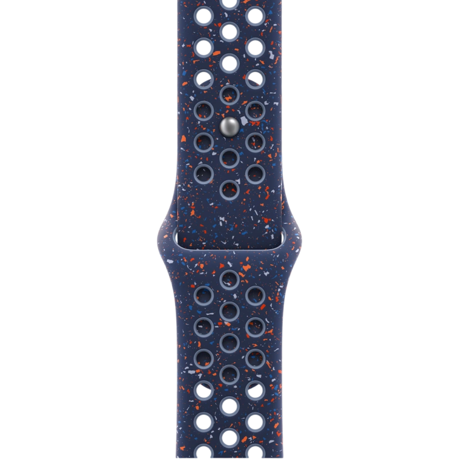 Apple Watch Series 11 GPS 42mm Space Gray Aluminium Case with Blue Ribbon Nike Sport Band - M/L (MEW14+MGAX4)