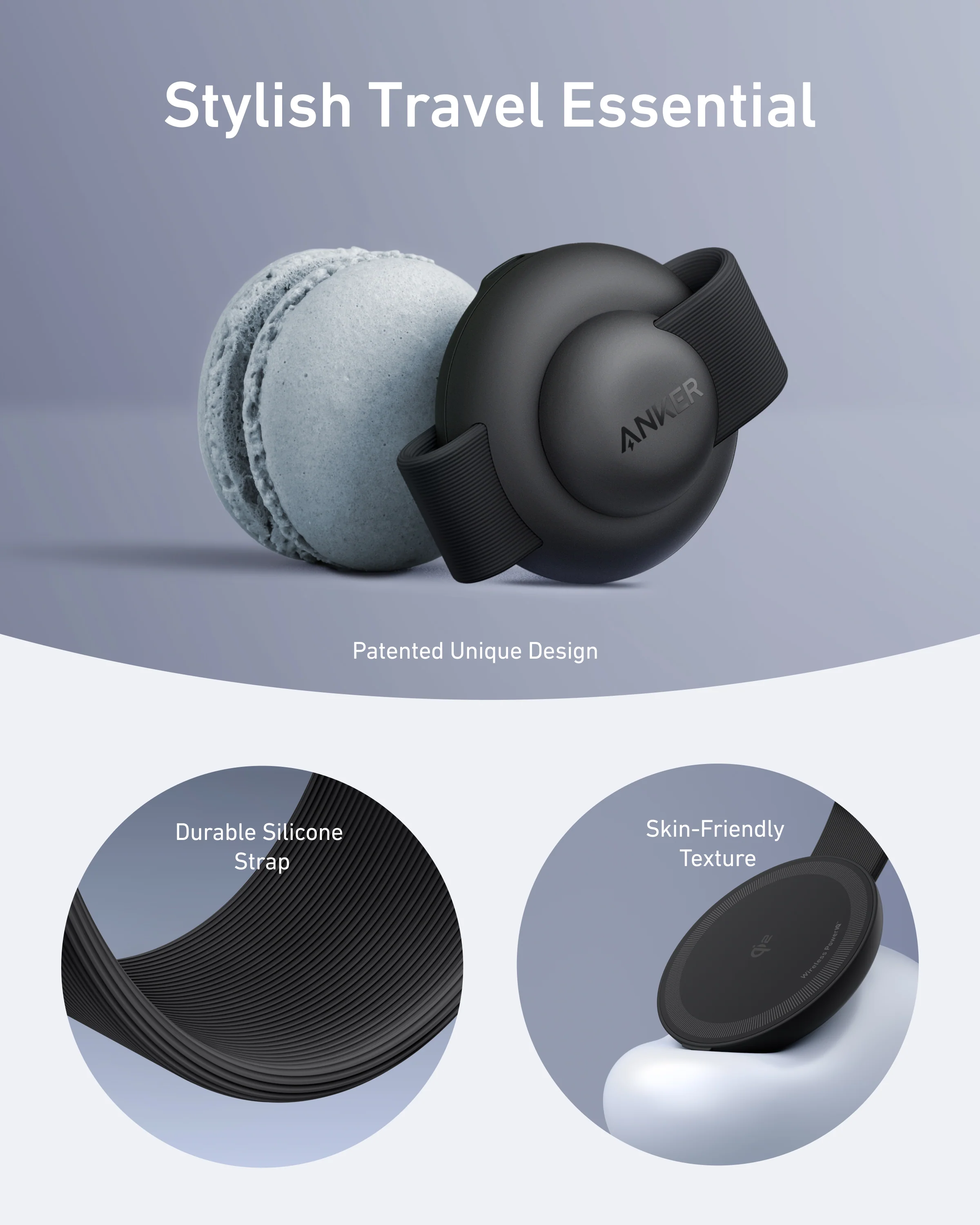 Беспроводная зарядная станция Anker MagGo Wireless Foldable Charging Station 3-in-1 Qi2 15W - Black Stone (B25M8H11)